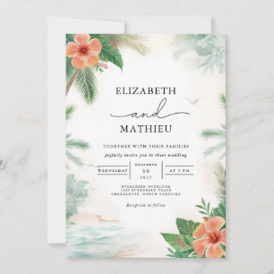Invitación Boda floral del arco de la sangre tropical