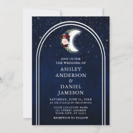 Invitación Boda floral del arco de las estrellas celestes de 