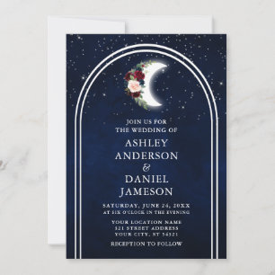 Invitación Boda floral del arco de las estrellas celestes de