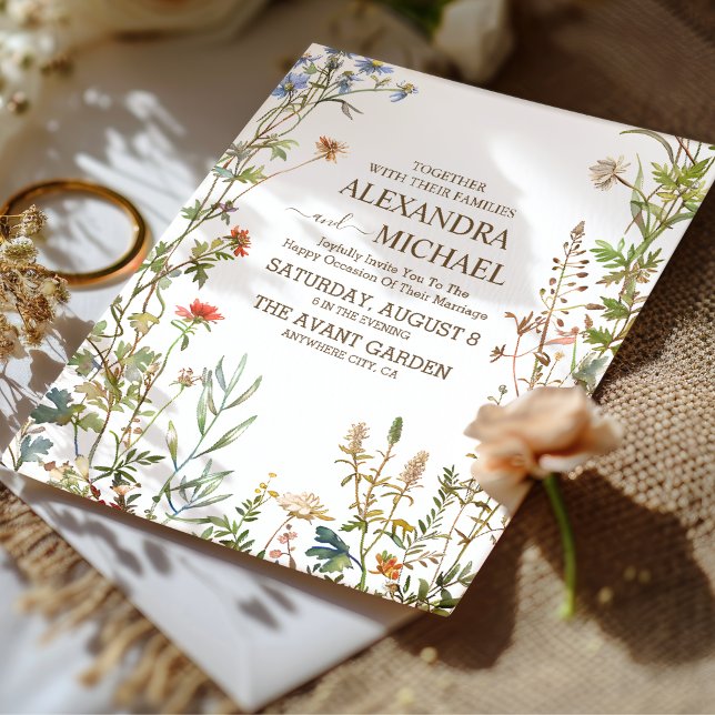 Invitación Boda floral del Boda de flores silvestres Boho Cou (Subido por el creador)