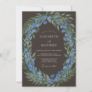 Invitación Boda Floral del Bosque Azul Abrazo