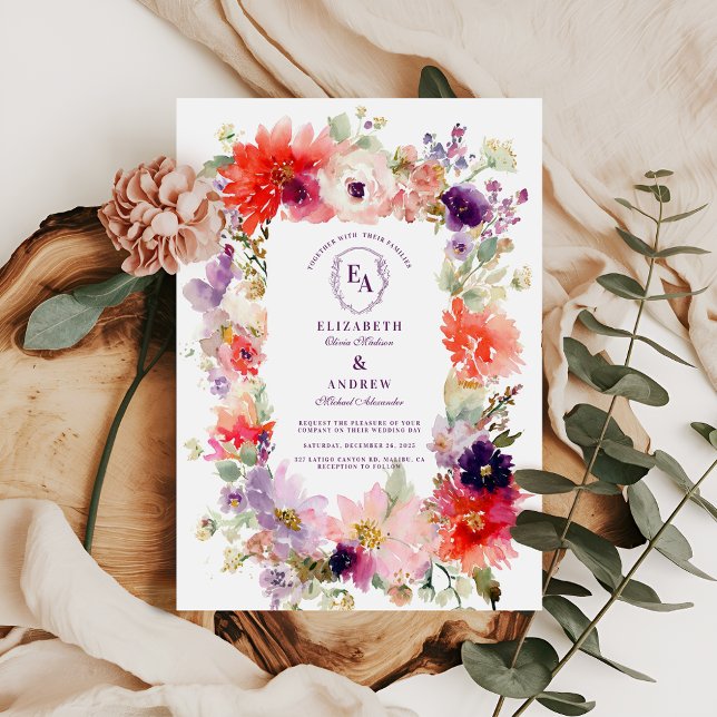 Invitación Boda floral del jardín acuático de primavera (Subido por el creador)