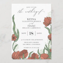 Invitación Boda Floral del jardín inglés antiguo
