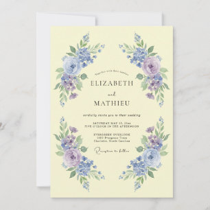 Invitación Boda floral delicada de vincapervinca