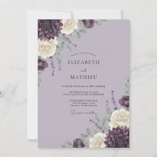 Invitación Boda floral deslumbrante de lavanda