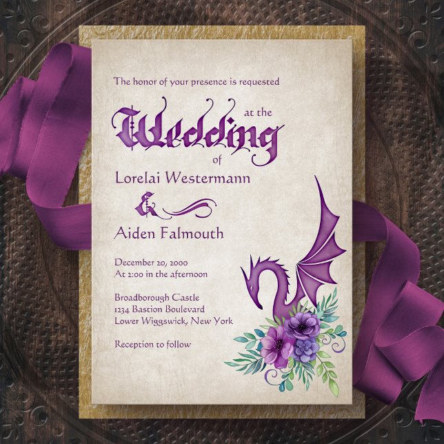 Invitación Boda Floral Dragón (Subido por el creador)