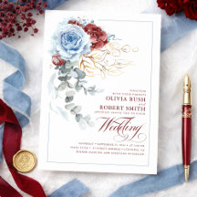 Boda Floral Dusty Blue & Burgundy de Boho Rojo