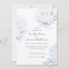 Invitación Boda floral Dusty Blue Hydrangea