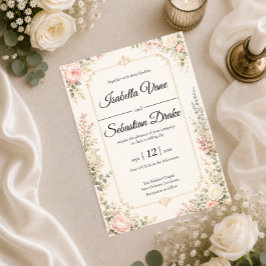 Invitación Boda floral elegante