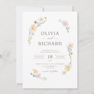 Invitación Boda Floral Elegante 