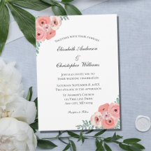 Boda floral elegante acuarela rosa verde