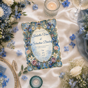 Invitación Boda floral elegante Art Nouveau