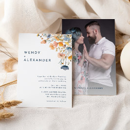 Invitación Boda floral elegante audaz