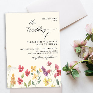 Invitación Boda Floral Elegante Boho Summer Wildflowers