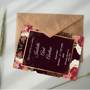 Invitación Boda floral elegante clásico-moderno simple foto