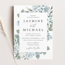 Boda floral elegante con polvo azul