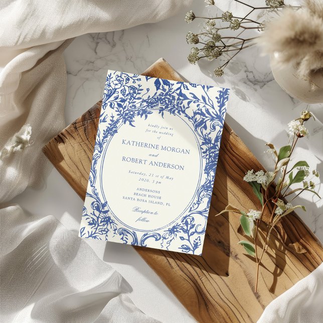 Invitación Boda floral elegante de época francesa (Subido por el creador)