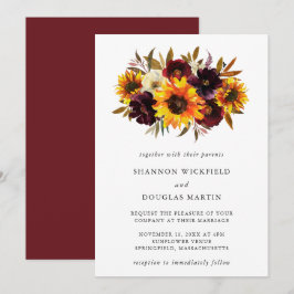 Invitación Boda floral elegante de flor de girasol