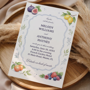 Invitación Boda floral elegante de frutas mediterráneas