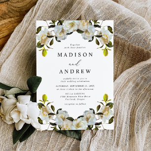 Invitación Boda floral elegante de gardenia