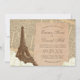 Invitación Boda floral elegante de la Torre Eiffel de París