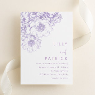 Invitación Boda floral elegante de lavanda