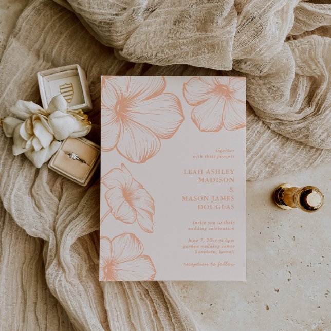 Invitación Boda Floral Elegante De Leah Peach (Subido por el creador)