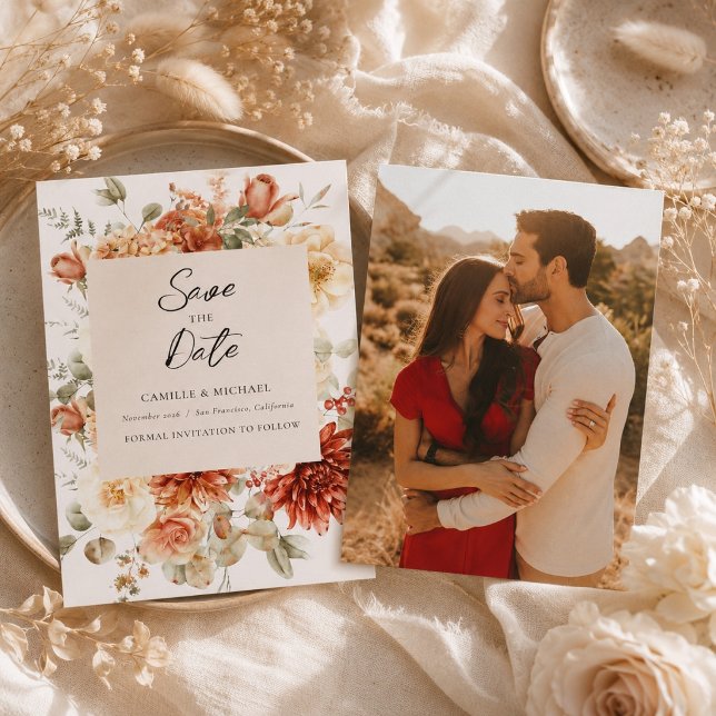 Invitación Boda floral elegante de otoño (Subido por el creador)