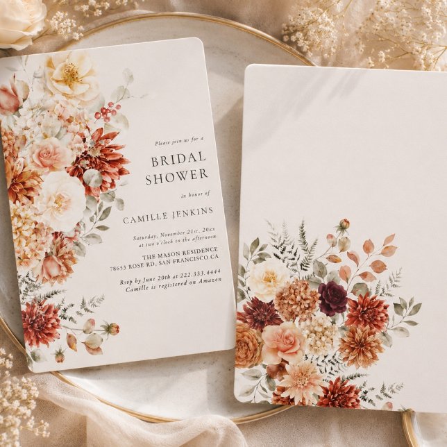Invitación Boda floral elegante de otoño (Subido por el creador)