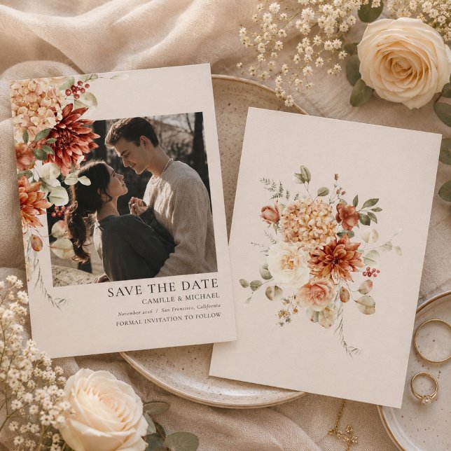 Invitación Boda floral elegante de otoño (Subido por el creador)