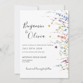 Invitación Boda Floral Elegante del Boho Flor Silvestre