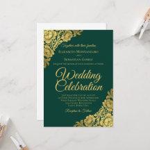 Boda floral elegante en oro