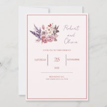 "Boda floral elegante en rosa y púrpura"