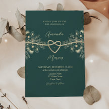 Boda floral elegante esmeralda dorado