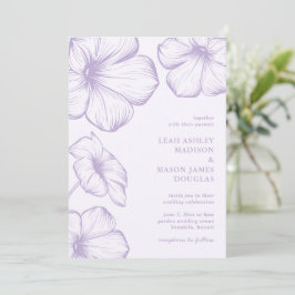 Invitación Boda Floral Elegante Leah Lilac