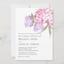 Invitación Boda floral elegante rosa púrpura