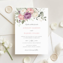 Boda floral elegante rosa púrpura verde