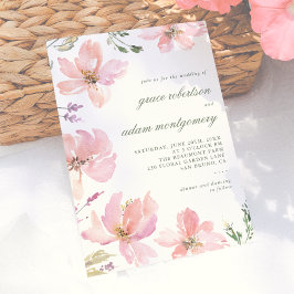 Invitación Boda floral elegante y moderna de acuarela de prim