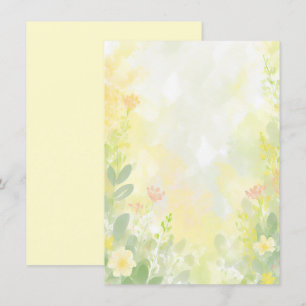 Invitación Boda floral en acuarela naranja y amarillo en blan
