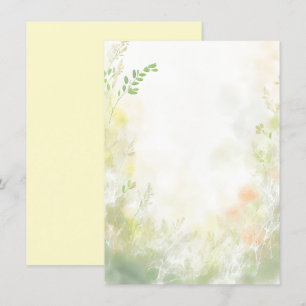 Invitación Boda floral en acuarela naranja y amarillo en blan