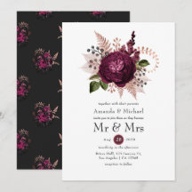 Boda floral en burgundy - Marsala y rosa oro