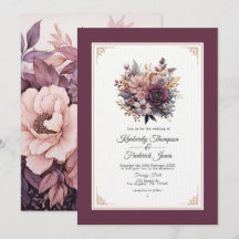 Boda floral en ciruela, gris, cobre y rosa polvori