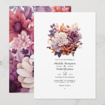 Boda floral en ciruela, gris, cobre y rosa polvori