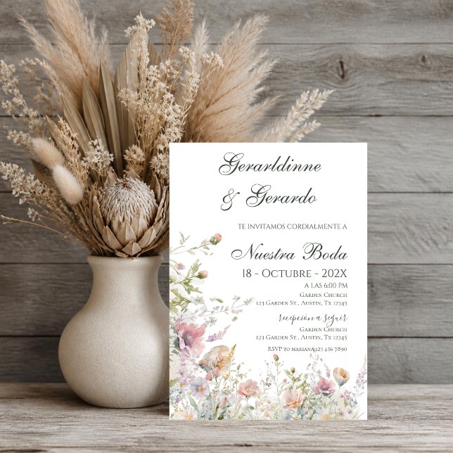 Invitación Boda Floral Española (Subido por el creador)