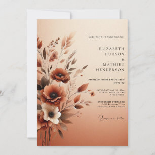 Invitación Boda Floral Etérea Ámbar