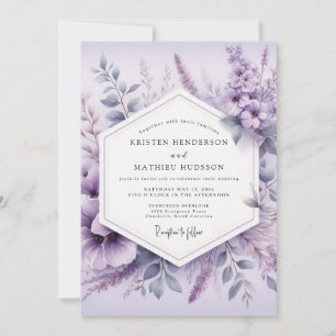 Invitación Boda Floral Etérea de Lavanda