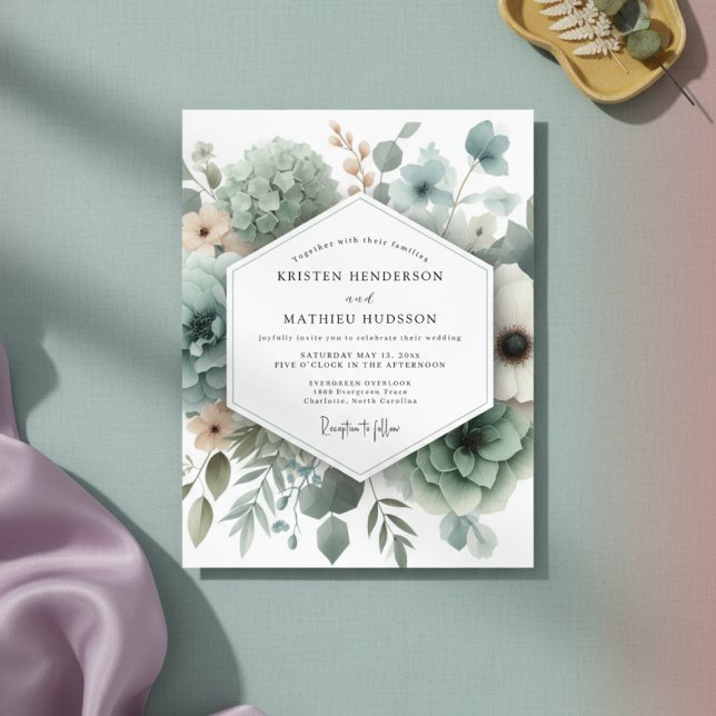 Invitación Boda floral etérea de salvia (Subido por el creador)