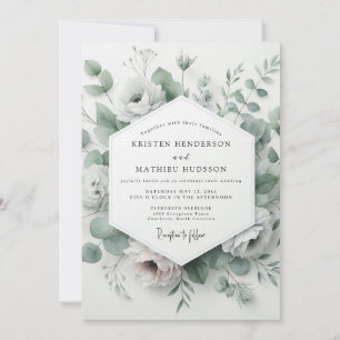 Invitación Boda Floral Etérea Salvia