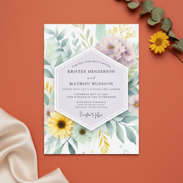 Invitación Boda Floral Etéreo de Lavanda (Subido por el creador)