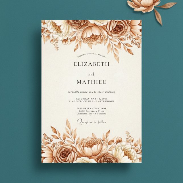 Invitación Boda Floral Etéreo Sepia (Subido por el creador)